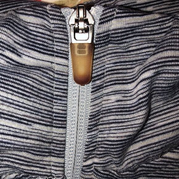 Champion S Active Full Zip Mock Neck Fitted Gray White Heathered Sweatshirt - Picture 12 of 14